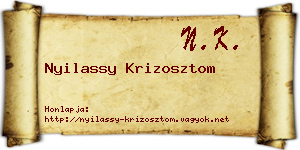Nyilassy Krizosztom névjegykártya